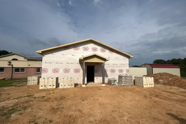 Exterior photo of Grambling Community Center construction progress