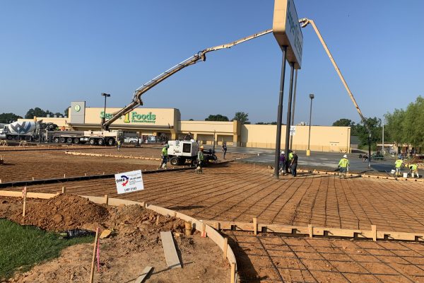 Photo of SuperOne parking lot construction