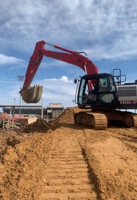 Exterior photo of Richwood High School multipurpose building construction progress