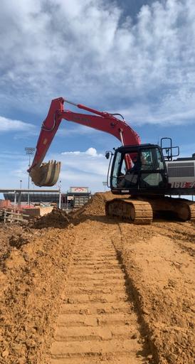 Exterior photo of Richwood High School multipurpose building construction progress