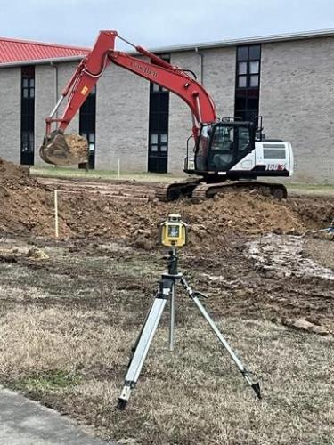 Exterior photo of Richwood High School multipurpose building construction progress