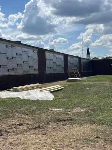 Interior photo of Start Elementary School renovations progress