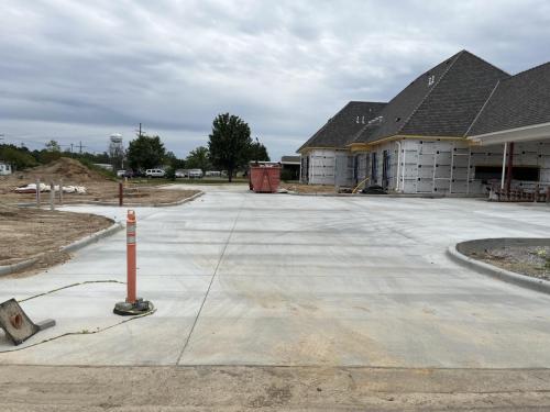 Exterior photo of Caldwell Bank parking lot concrete work