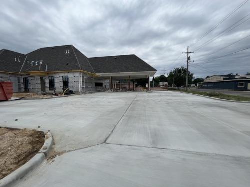 Exterior photo of Caldwell Bank parking lot concrete work