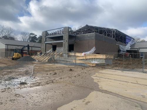 Photo of Hamburg High School expansion concrete work