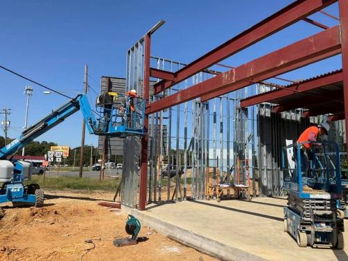 Exterior photo of Walgreens Pine Bluff construction progress