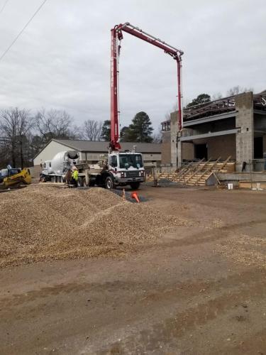 Photo of Hamburg High School expansion concrete work