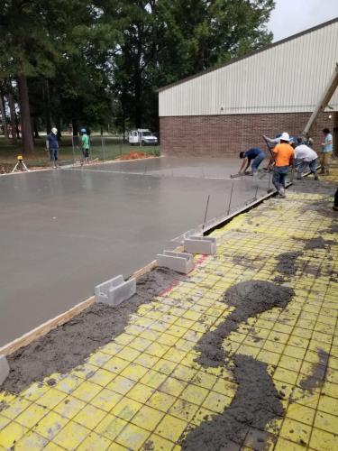 Photo of Hamburg High School expansion concrete work