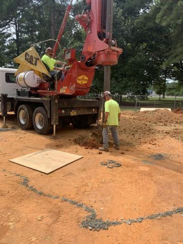 Photo of Hamburg High School expansion concrete work